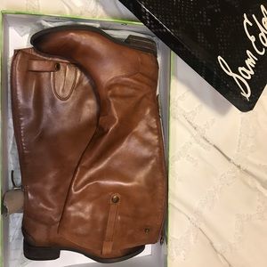 Brown leather riding boot by Sam Edelman